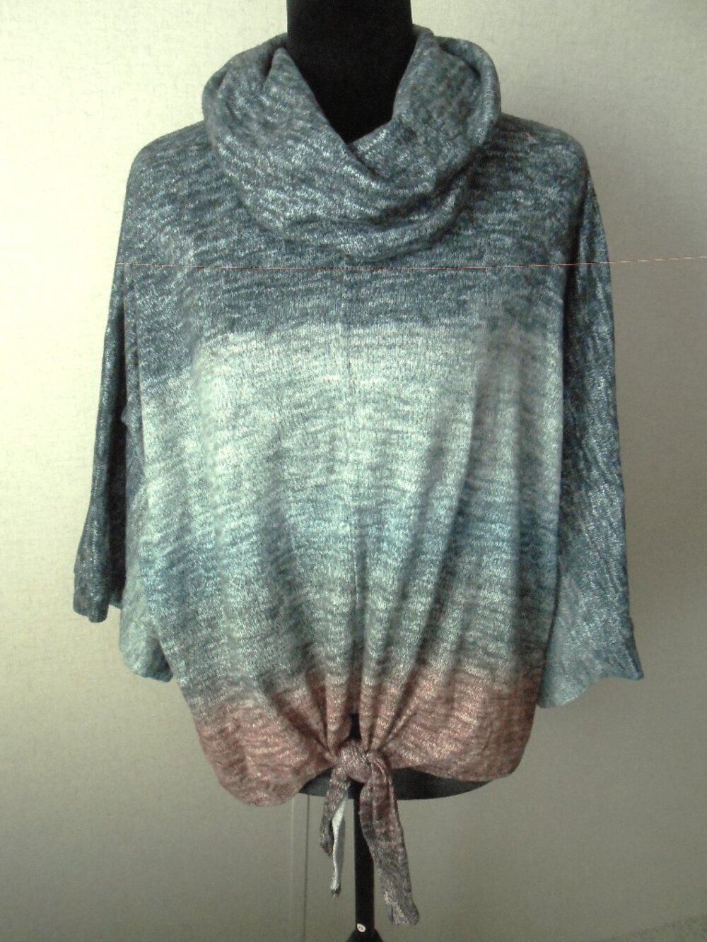 Cato Cowl-Neck Front Tie Sweater – Multicolor – Size L